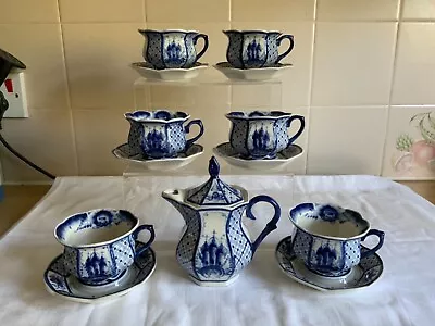 £74.99 • Buy GZHEL PORCELAIN  BLUE & WHITE  TEASET  Signed