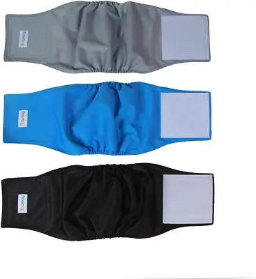 Teamoy Reusable Wrap Diapers For Male Dogs Washable Puppy Belly Band Pack Of 3  • $15.28