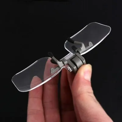 Clip On Flip Up 2x Magnifying Reading Glasses Spectacles Magnifier Loupe Lenses • £2.39