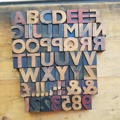 £2 • Buy WOODEN LETTERPRESS PRINTING BLOCKS  TYPE 34mm High. Choose Your Letter