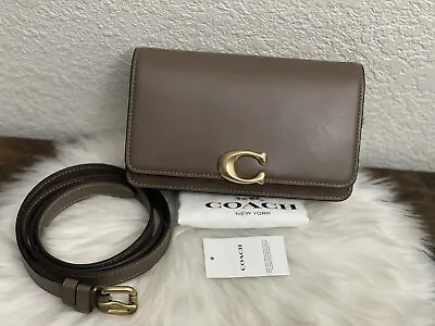 COACH NWT CJ826 Luxe Refined Bandit Belt Bag DARK STONE Leather • $239