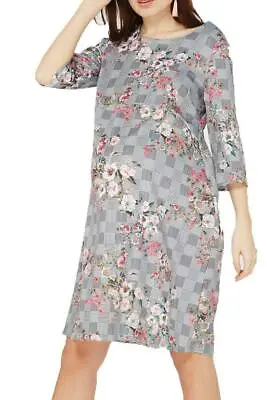 Brand New Ex Dorothy Perkins Maternity Sizing Multi Coloured Floral Check Dress • £6.95