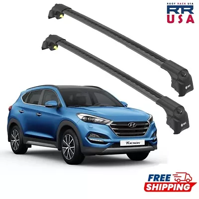 Fits Hyundai TUCSON (TL) 2016-2021 Roof Rack Cross Bars Black 2 Pcs • $190