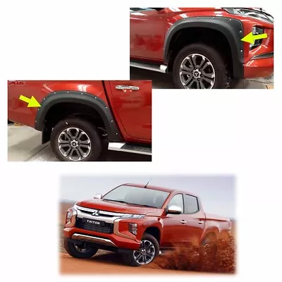 Nuts Wheel Arch Fender Flares V5 Black For Mitsubishi L200 Triton '19 '20 • $280.94