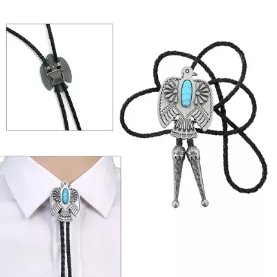 Adults Turquoise Bolo Tie Unisex Cowboy Neck Ties Women Men Vintage Necklace • £8.24