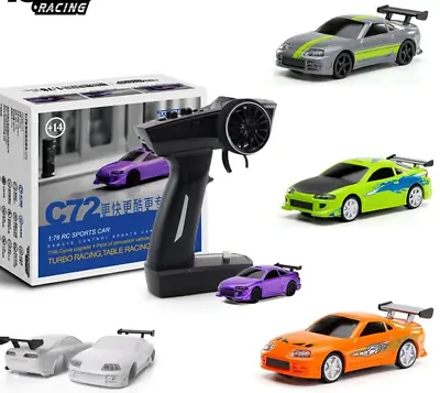 Drift Mini RC Car 1:76 Gyro Radio Full Proportional Remote Control Vehicle RTR • $29.99