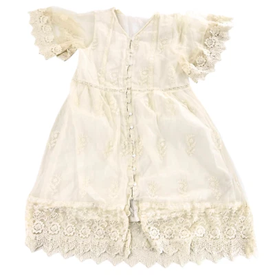 $29.40 • Buy Zara Girls Sz 13-14 Cream Dress Button Up Floral Lace Overlay Crochet Details