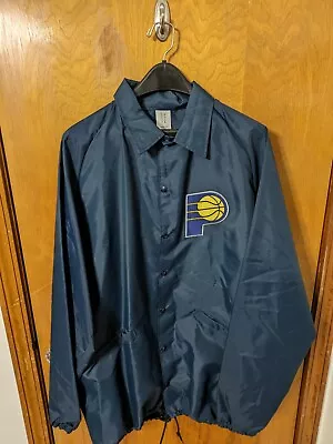 Vintage 80s Indiana Pacers Nylon Coaches Jacket NBA USA Made Size XL Reggie • $35