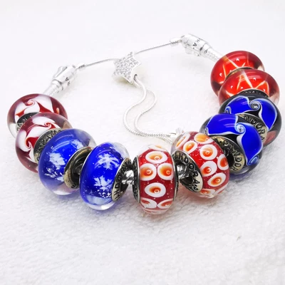 $116.99 • Buy Authentic PANDORA Christmas Gift Murano Charming Pearl Charm Combination 10 P