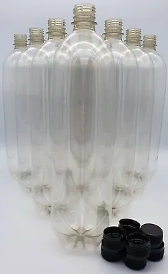 Clear Plastic 1500ml PET Screw Cap Drinks Bottles Cordial Home Brew X 18 Pack • £18.70