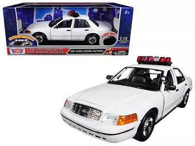 2001 Ford Crown Victoria Police Car Plain White W Flashing Light Bar Front Rear • $81.68