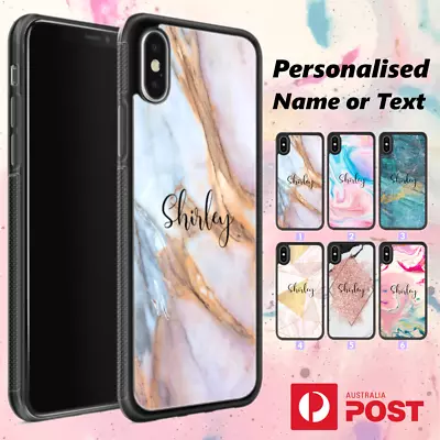 $13.99 • Buy For IPhone 14 13 Pro Max 12 Shockproof Case Custom Marble Personalised Name A09
