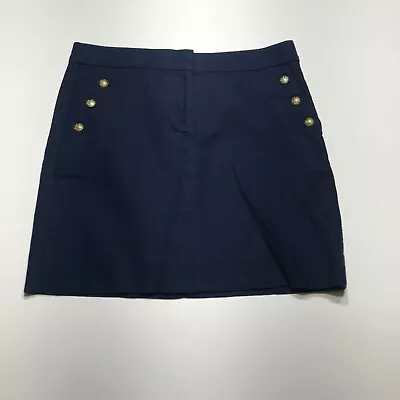 J. Crew Mini Skirt Womens Sz 0 Navy Blue Sailor Style Mini Short Dressy Zip Fly • $14.99