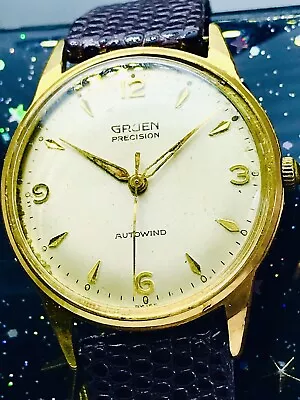 1955 Vintage Gruen Autowind Automatic N-580-ss Cal. France Made Mens Watch • $29.99