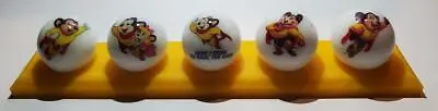 1 Super Nice Set Of 5 Mighty Mouse Glass Marbles With Stand • $14.99