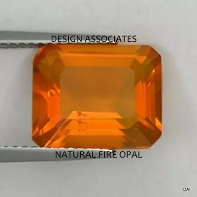 MEXICAN FIRE OPAL 8 X 6 MM EMERALD CUT ALL NATURAL BEAUTIFUL COLOR • $17.39