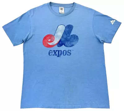 Montreal Expos Shirt Adult Large Blue Logo MLB Baseball Coors Light Beer Mens B7 • $13.76