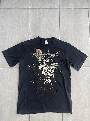 Ed Hardy Vintage T Shirt Y2K Top 2000’s Tee Double Sided Graphic Black Size M • $40