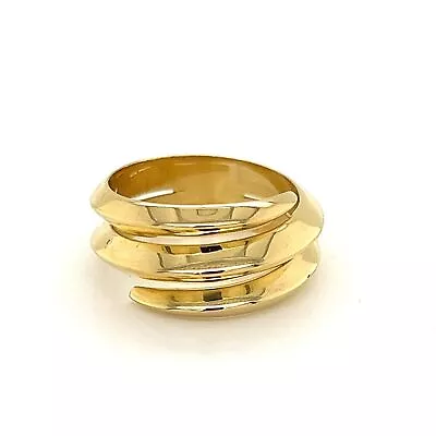 H.Stern 18k Yellow Gold Triple Row Knife Edge Band Ring • £2265.88