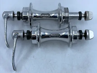 Vintage MAVIC 500/550 28h Front & Rear Silver Hub Set With Quick Release Skewers • $209.99