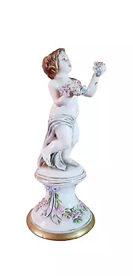 Classical Putti Child With Flowers Figure Figurine In Dresden Capodimonte Style • £20