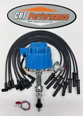 Ford 351c/m 429 460 Hei Distributor Blue + 8mm Usa Spark Plug Wires  • $135.49