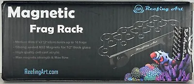 Reefing Art Acrylic Coral Frag Rack Magnetic Holder (Medium Slim) Holds 16 Frags • £24.32