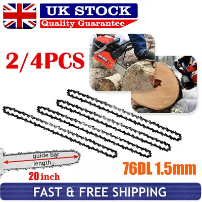 2/4 Pcs 20inch 76 Drive Links Chainsaw Saw Chain Parts Tool Chainsaw Blade New • £13.99