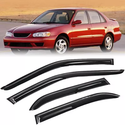 For 1998- 2002 Toyota Corolla 3D Wavy Mugen Style Window Visor Vent Rain Guards • $25.79