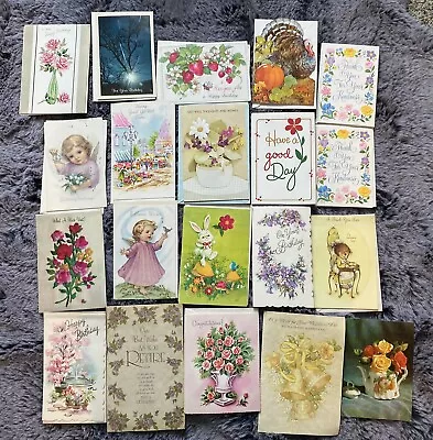 Vintage Lot (A) Of 20 Unused Greeting Cards W/Some Envelopes • $9.99