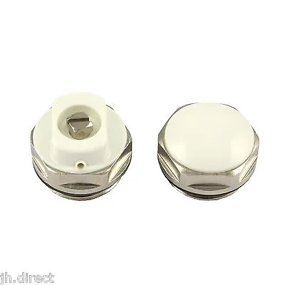 1/2  Manual White Chrome Directional Radiator Air Vent Bleed Valve And Plug Set  • £2.30