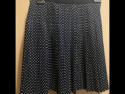 £6 • Buy J.Crew Navy Polka Dot Lined Skirt Size 00 Size 8