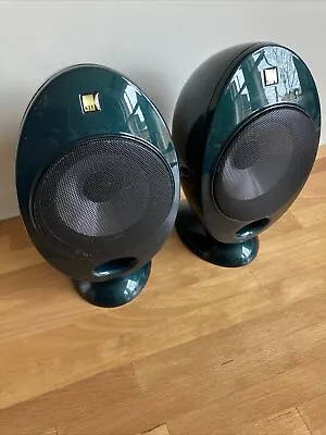2 KEF Egg KHT Surround Sound Speakers With Stands In Jaguar British Racing Green • £125