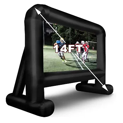 ZEOPHOL 14 FT Inflatable Movie Screen Outdoor Projector Theater 100W Blower • $89.99