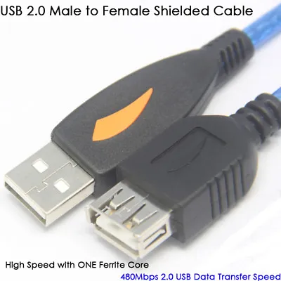 $11.99 • Buy 1m/2m/3m/5m USB To USB Extension Cable 2.0 Male To Female Data Charger Extender