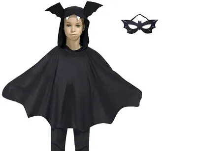 Child Bat Wings Cape Wing Halloween Costume Boys Girls Vampire Fancy Dress • £7.99