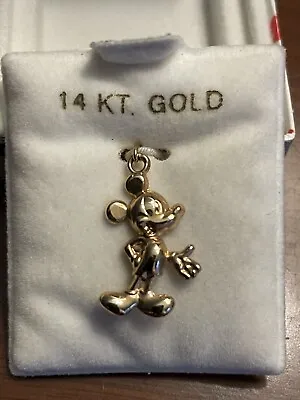 Mickey Mouse 14 K Gold Necklace Charm Pendant **RETIRED DISNEY CHARM** • $150