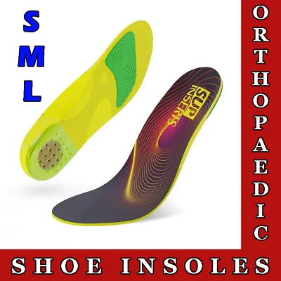 Shoe Insoles Memory Foam Orthotic Arch Support Pads Flat Feet For Men & Women • £3.29