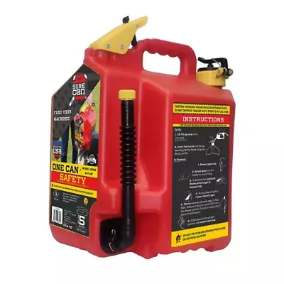 Large Red 5 Gallon Safety Gas Can With Type II Rotating Spout OSHA Compliant • $82