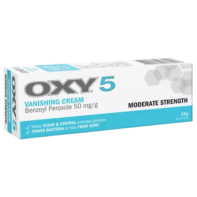 OXY 5 Moderate Strength Vanishing Cream 25g Clears & Controls Pimples Acne • $11.34