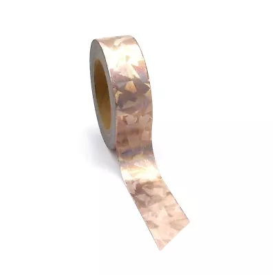 Washi Tape Rose Gold Holographic Copper Metallic Foil Abstract 15mm X 10m • $5.90