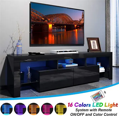 $179.99 • Buy High Gloss LED TV Stand 70 Inch Media Console TV Cabinet Entertainment Center