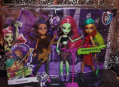 Monster High Fierce Rockers Clawdeen Wolf Jinafire Long Venus McFlytrap Dolls • $189.99