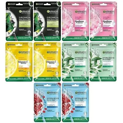 Garnier Skin Naturals Face Mask Set Hydrating 10 Pcs (5 Types) 280 G • £28.97