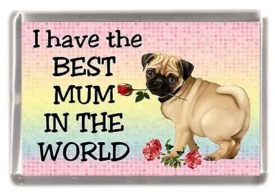 Pug Puppy Dog Fridge Magnet  I Have The BEST MUM IN THE WORLD  By Starprint • £3.50