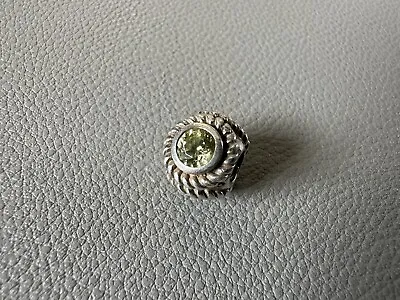 Genuine Chamilia Sterling Silver & Green Stone Charm Bead • £12.99