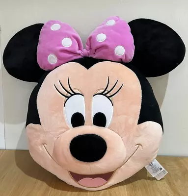 Official Disney Minnie Mouse Face Soft Plush Cushion Pillow Disney Store 14  • £9.95