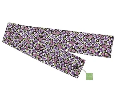 New VERA BRADLEY Plum Petals Scarf Purple Floral Green Leaves On Brown NWT /699 • $29.95
