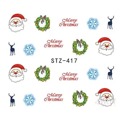 Christmas Holiday Nail Art Water Decals Transfer Stickers Manicure Decoration • $3.90