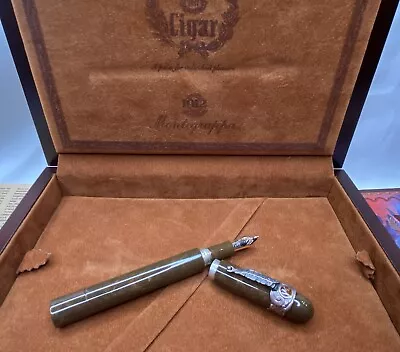 1912 Montegrappa Cigar Fountain Pen Embellished With Sterling Silver #2368 • $1299